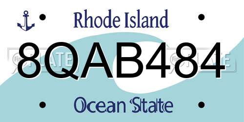 8QAB484 Rhode Island License Plate
