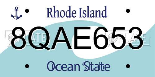 8QAE653 Rhode Island License Plate