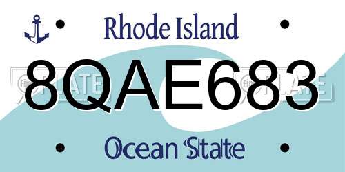8QAE683 Rhode Island License Plate