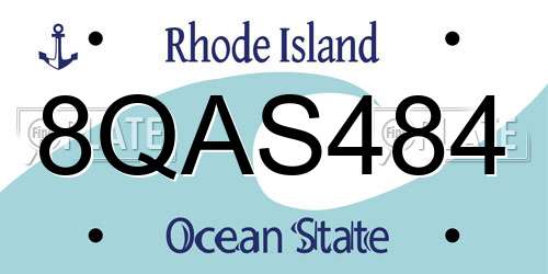 8QAS484 Rhode Island License Plate