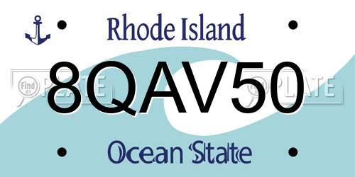 8QAV50 Rhode Island License Plate
