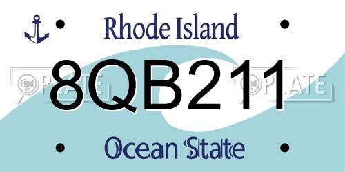 8QB211 Rhode Island License Plate