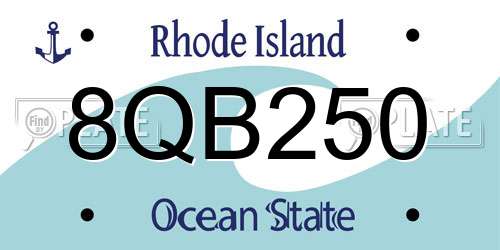 8QB250 Rhode Island License Plate