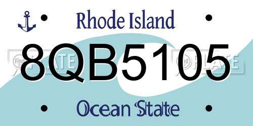 8QB5105 Rhode Island License Plate
