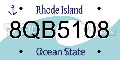 8QB5108 Rhode Island License Plate