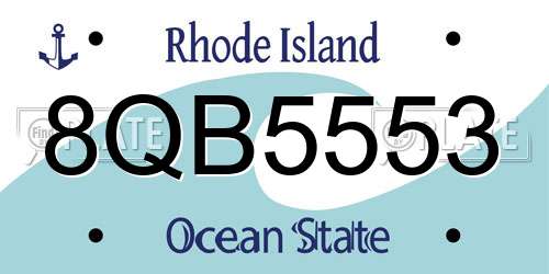 8QB5553 Rhode Island License Plate