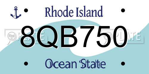 8QB750 Rhode Island License Plate