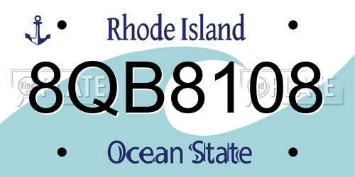8QB8108 Rhode Island License Plate