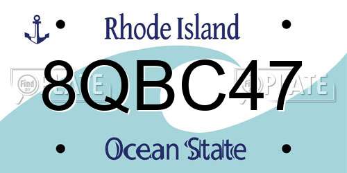 8QBC47 Rhode Island License Plate
