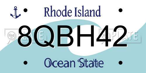 8QBH42 Rhode Island License Plate