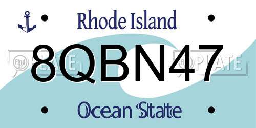 8QBN47 Rhode Island License Plate