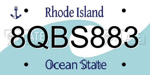 8QBS883 Rhode Island License Plate