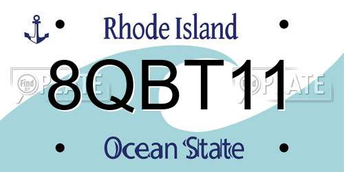 8QBT11 Rhode Island License Plate