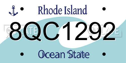8QC1292 Rhode Island License Plate