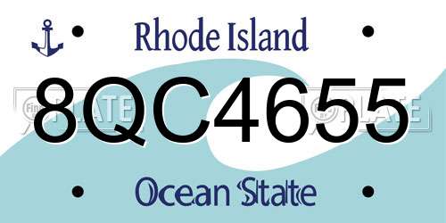 8QC4655 Rhode Island License Plate