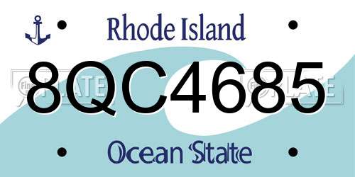 8QC4685 Rhode Island License Plate