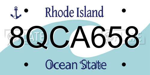 8QCA658 Rhode Island License Plate