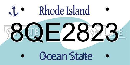 8QE2823 Rhode Island License Plate