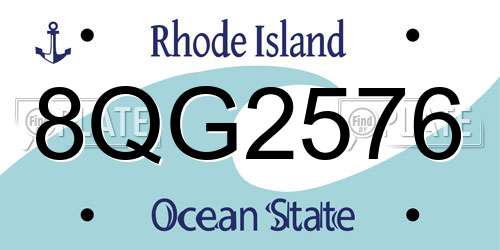 8QG2576 Rhode Island License Plate