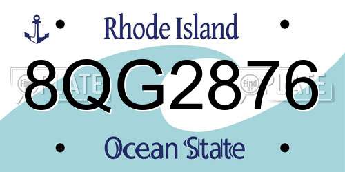 8QG2876 Rhode Island License Plate