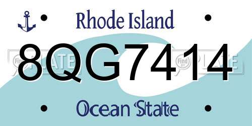 8QG7414 Rhode Island License Plate