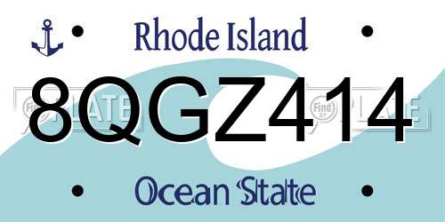 8QGZ414 Rhode Island License Plate