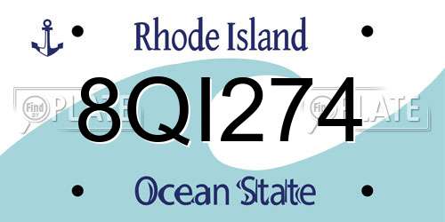 8QI274 Rhode Island License Plate