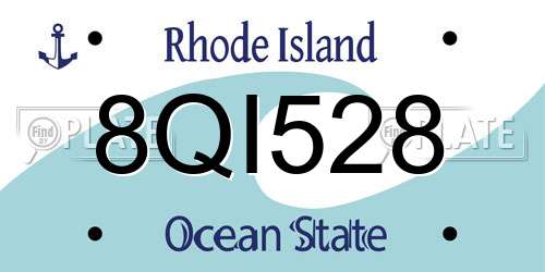 8QI528 Rhode Island License Plate