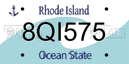 8QI575 Rhode Island License Plate