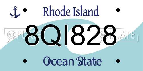 8QI828 Rhode Island License Plate