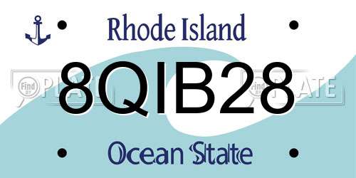 8QIB28 Rhode Island License Plate