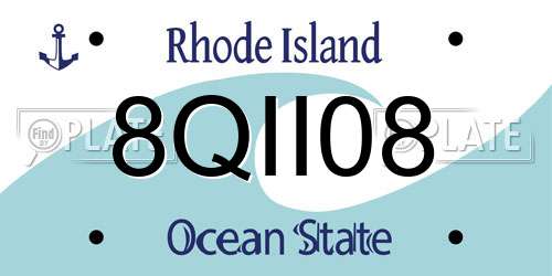 8QII08 Rhode Island License Plate