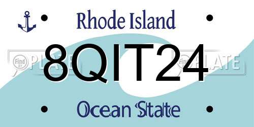 8QIT24 Rhode Island License Plate