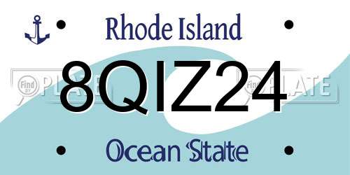 8QIZ24 Rhode Island License Plate