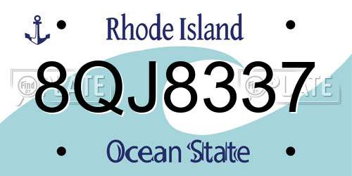 8QJ8337 Rhode Island License Plate
