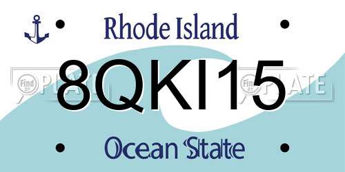 8QKI15 Rhode Island License Plate
