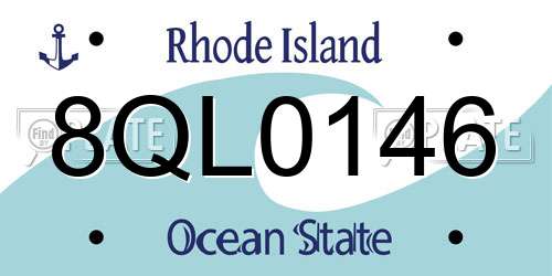 8QL0146 Rhode Island License Plate