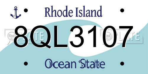 8QL3107 Rhode Island License Plate