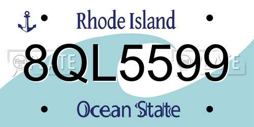 8QL5599 Rhode Island License Plate