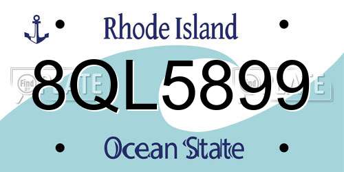 8QL5899 Rhode Island License Plate