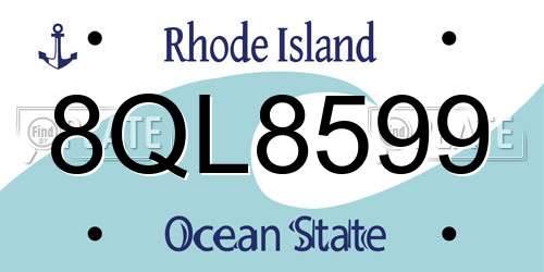 8QL8599 Rhode Island License Plate