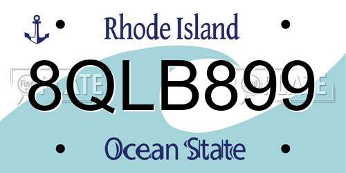 8QLB899 Rhode Island License Plate