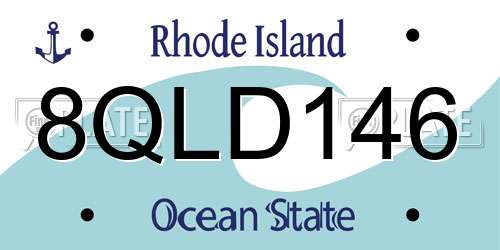 8QLD146 Rhode Island License Plate