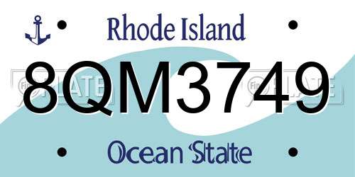 8QM3749 Rhode Island License Plate