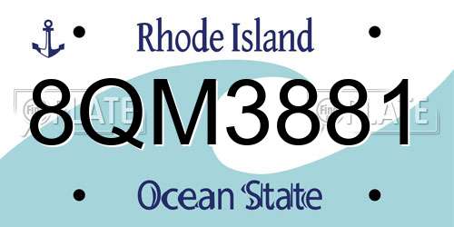 8QM3881 Rhode Island License Plate