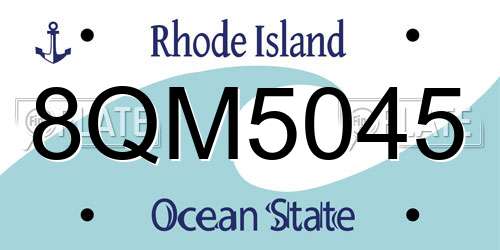 8QM5045 Rhode Island License Plate