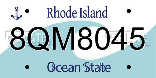 8QM8045 Rhode Island License Plate