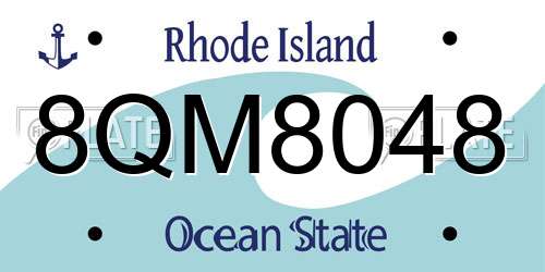 8QM8048 Rhode Island License Plate