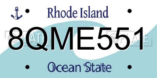 8QME551 Rhode Island License Plate