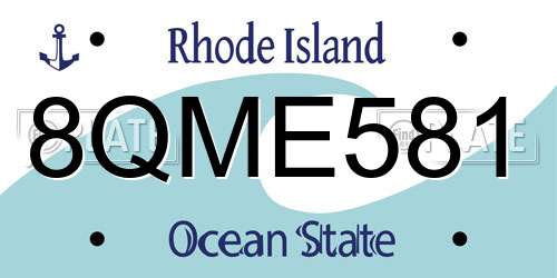 8QME581 Rhode Island License Plate